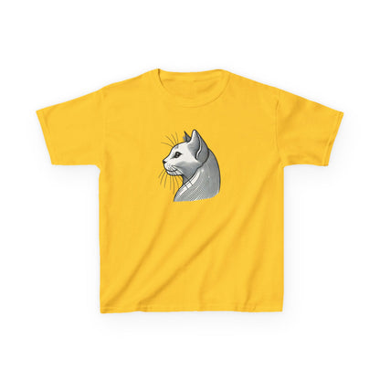 Elegant Feline Line Art T-Shirt