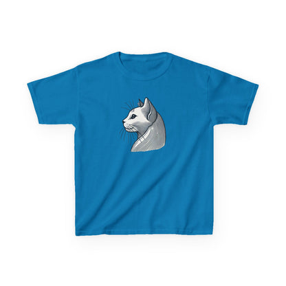 Elegant Feline Line Art T-Shirt