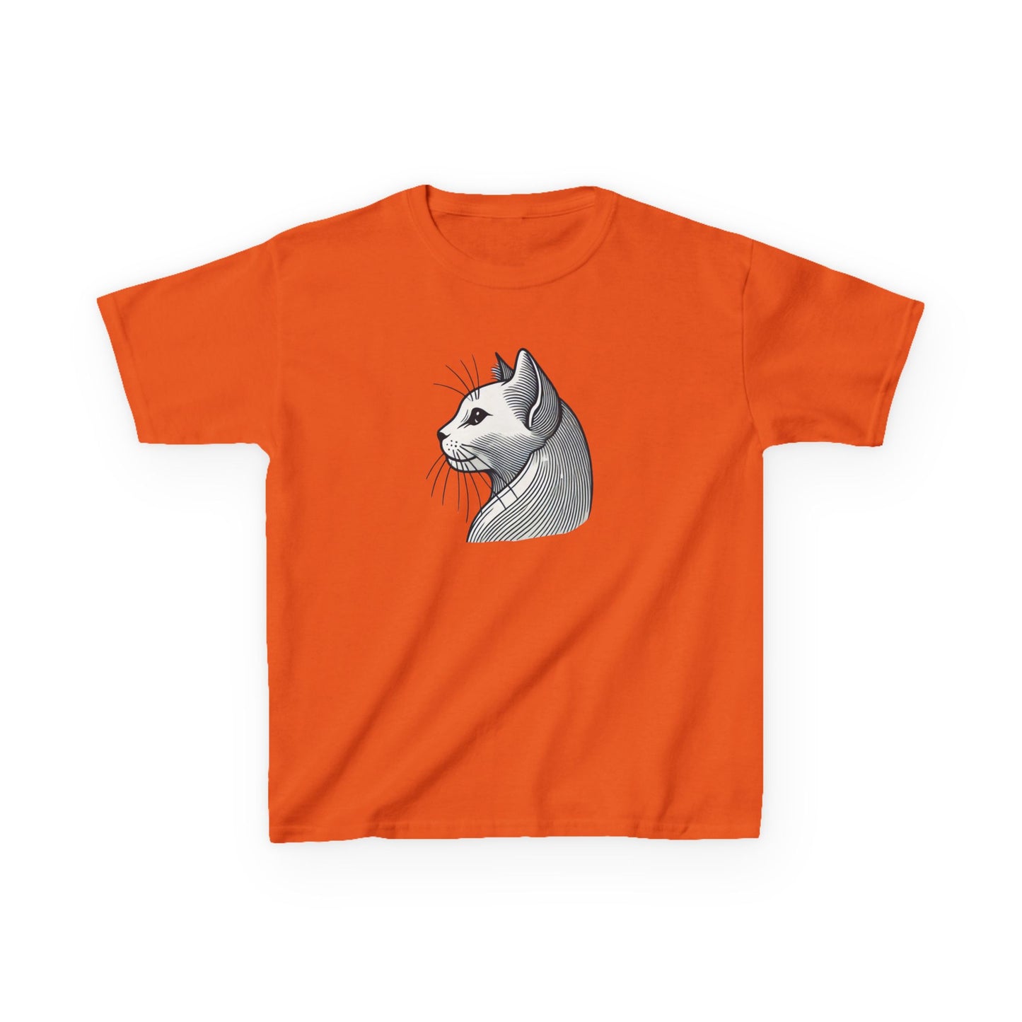 Elegant Feline Line Art T-Shirt