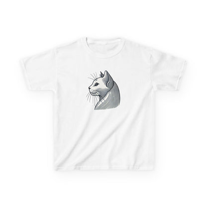 Elegant Feline Line Art T-Shirt