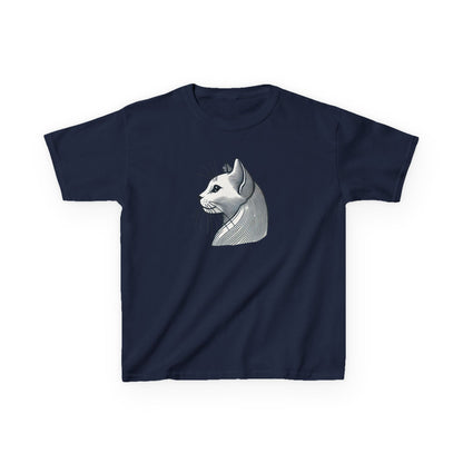 Elegant Feline Line Art T-Shirt