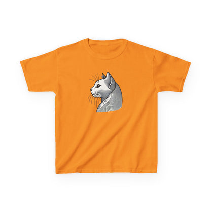 Elegant Feline Line Art T-Shirt