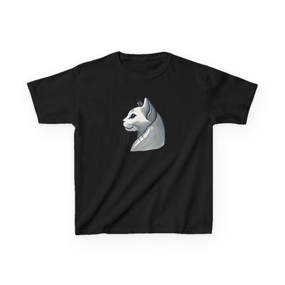 Elegant Feline Line Art T-Shirt