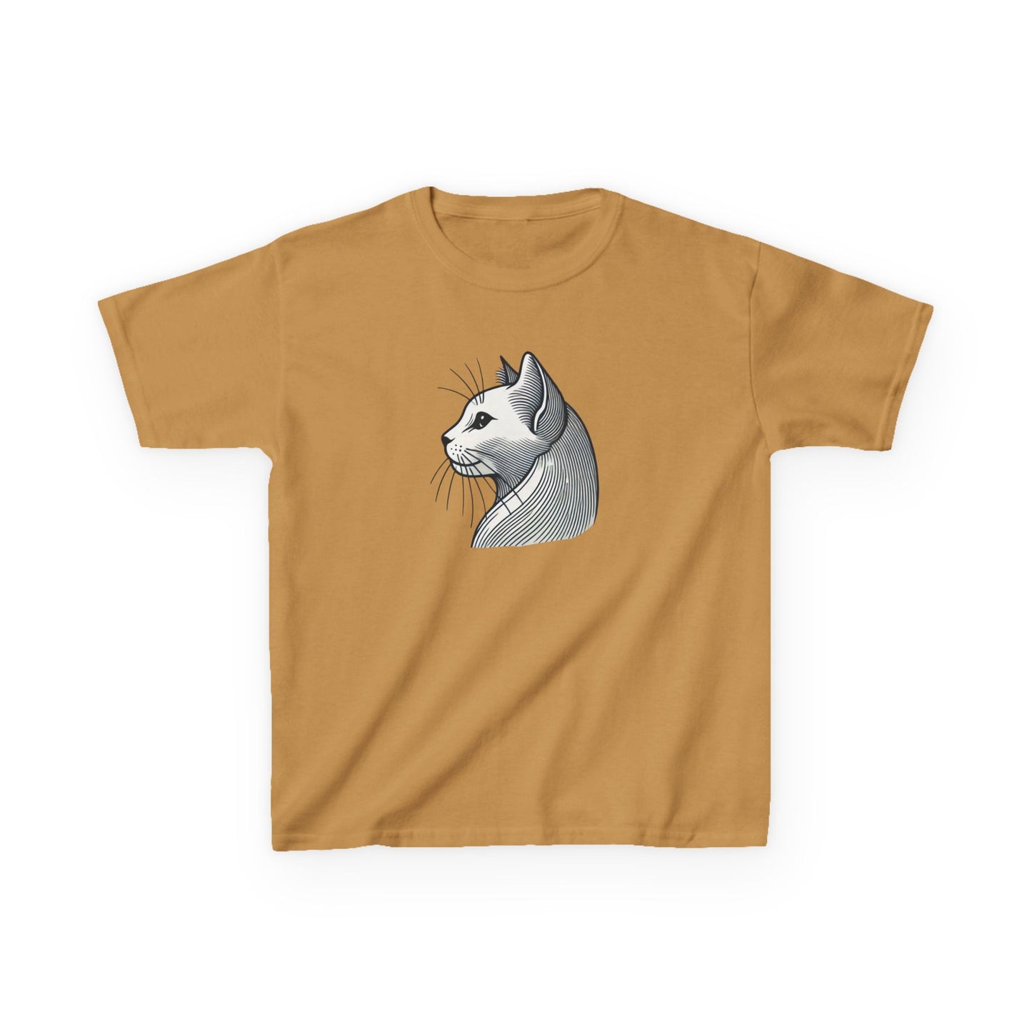 Elegant Feline Line Art T-Shirt