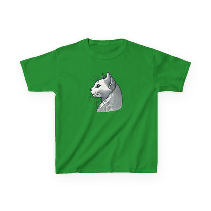 Elegant Feline Line Art T-Shirt