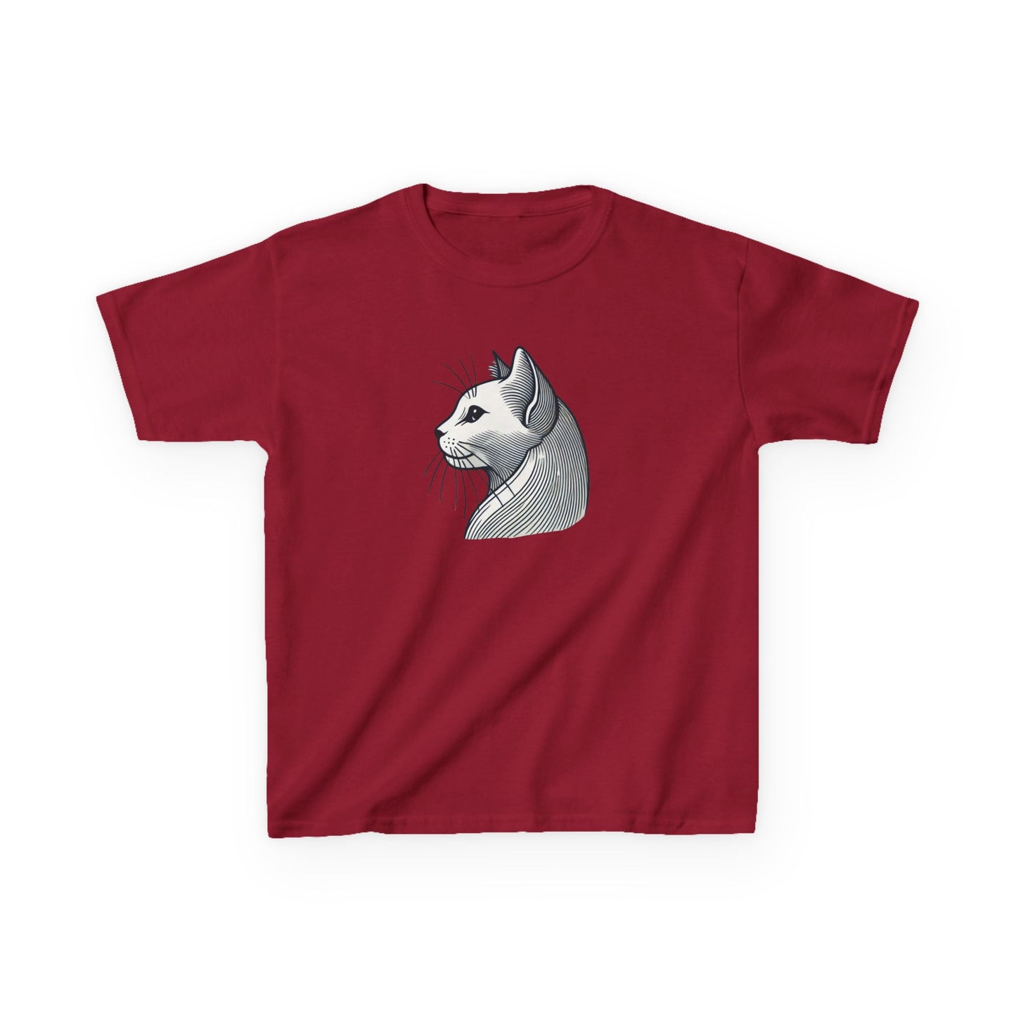 Elegant Feline Line Art T-Shirt