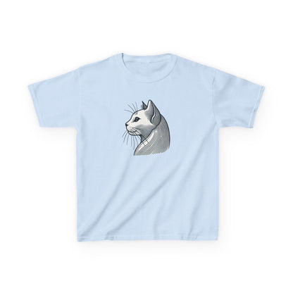 Elegant Feline Line Art T-Shirt