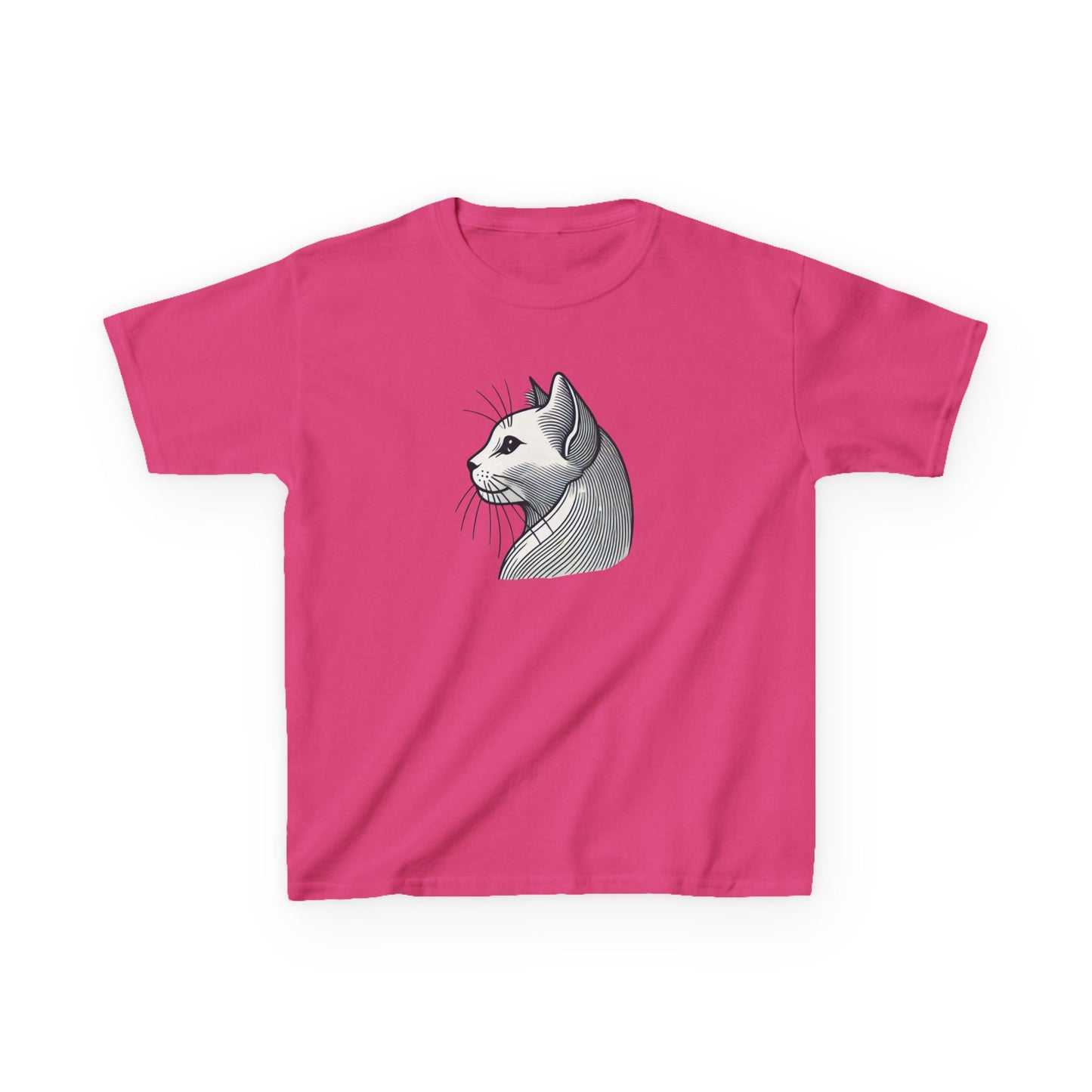 Elegant Feline Line Art T-Shirt