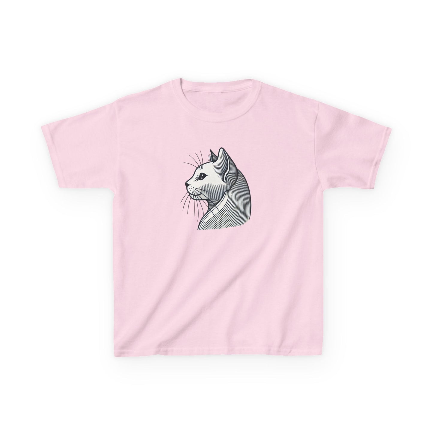 Elegant Feline Line Art T-Shirt