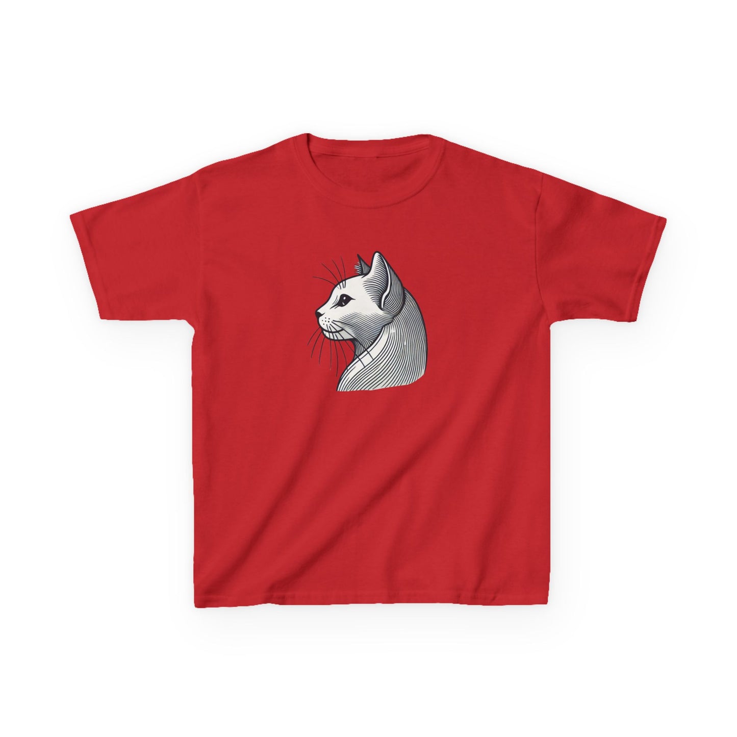 Elegant Feline Line Art T-Shirt