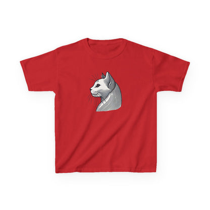 Elegant Feline Line Art T-Shirt